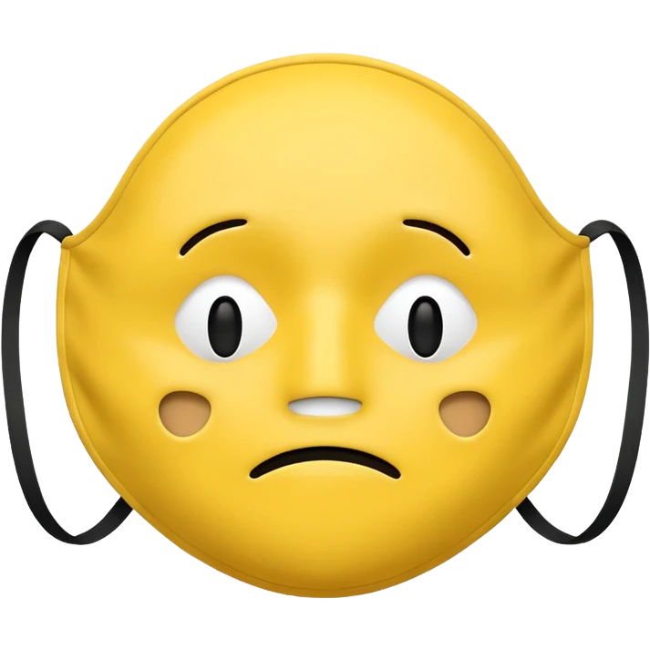 A sad face emoji coverd by a happy face mask emoji