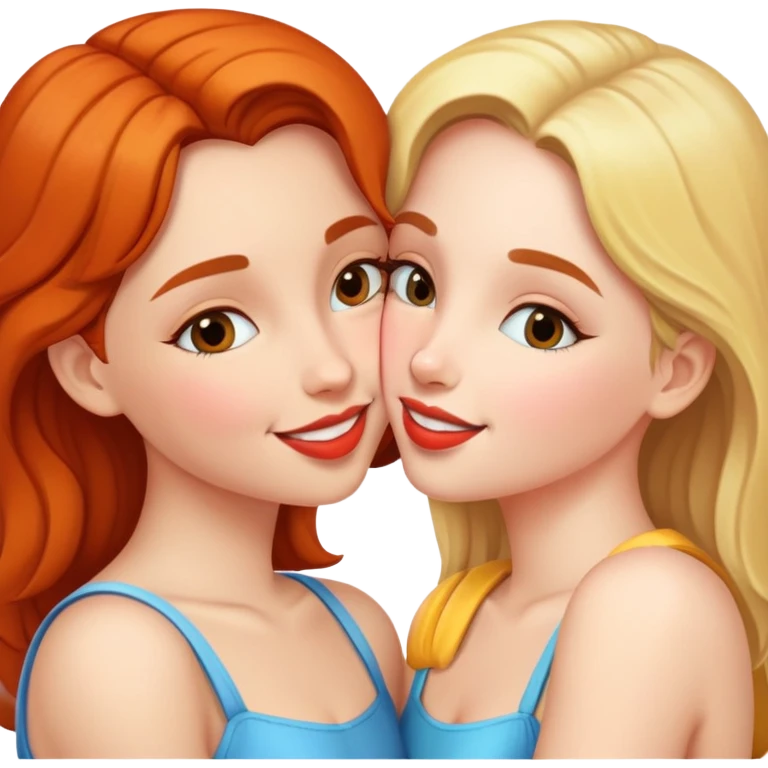 Two girls kissing emoji