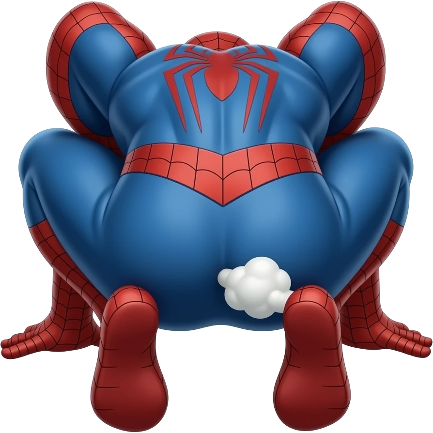 Spiderman farting from his butt emoji