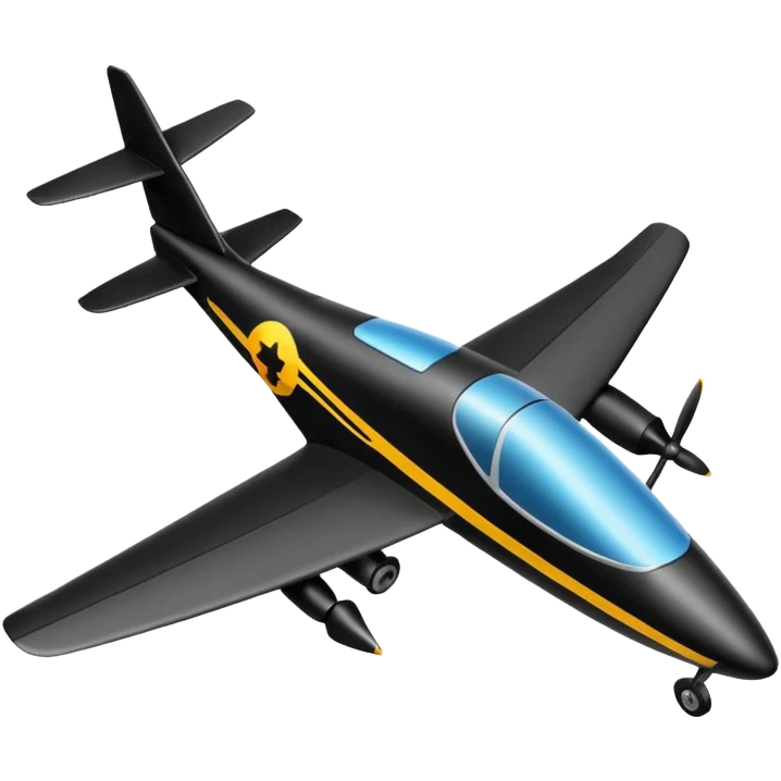 Emoji of a black rc plane emoji