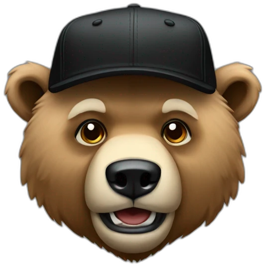 Grizzlybear with black cap emoji