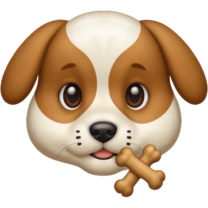 puppy face with white bone  emoji