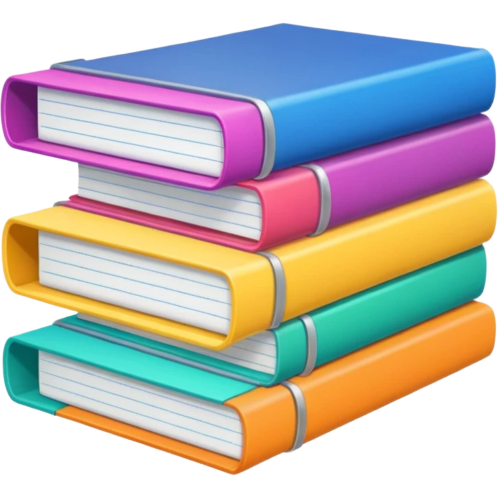 three document files with different colored tabs emoji