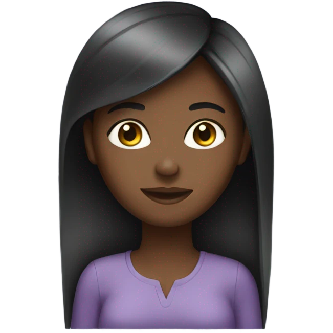 Black girl with straight hair on the laptop  emoji