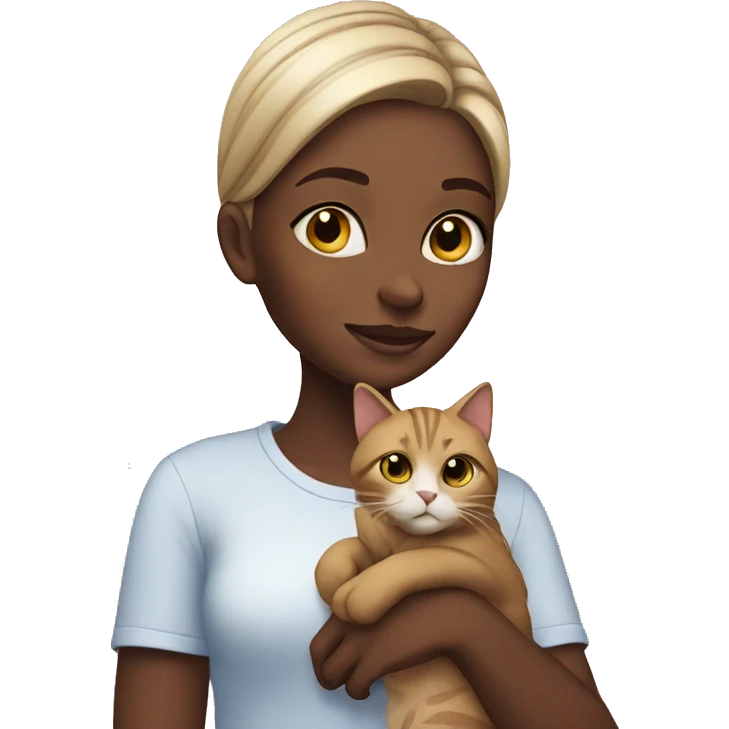 Girl with cat emoji