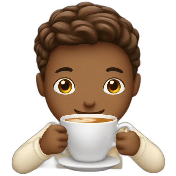 A person hugging a cup of cappuccino  emoji