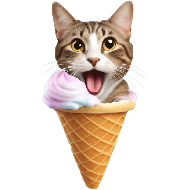 Cat eating icecream  emoji