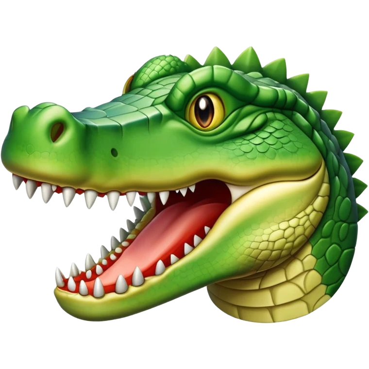 green crocodile with sharp teeth emoji