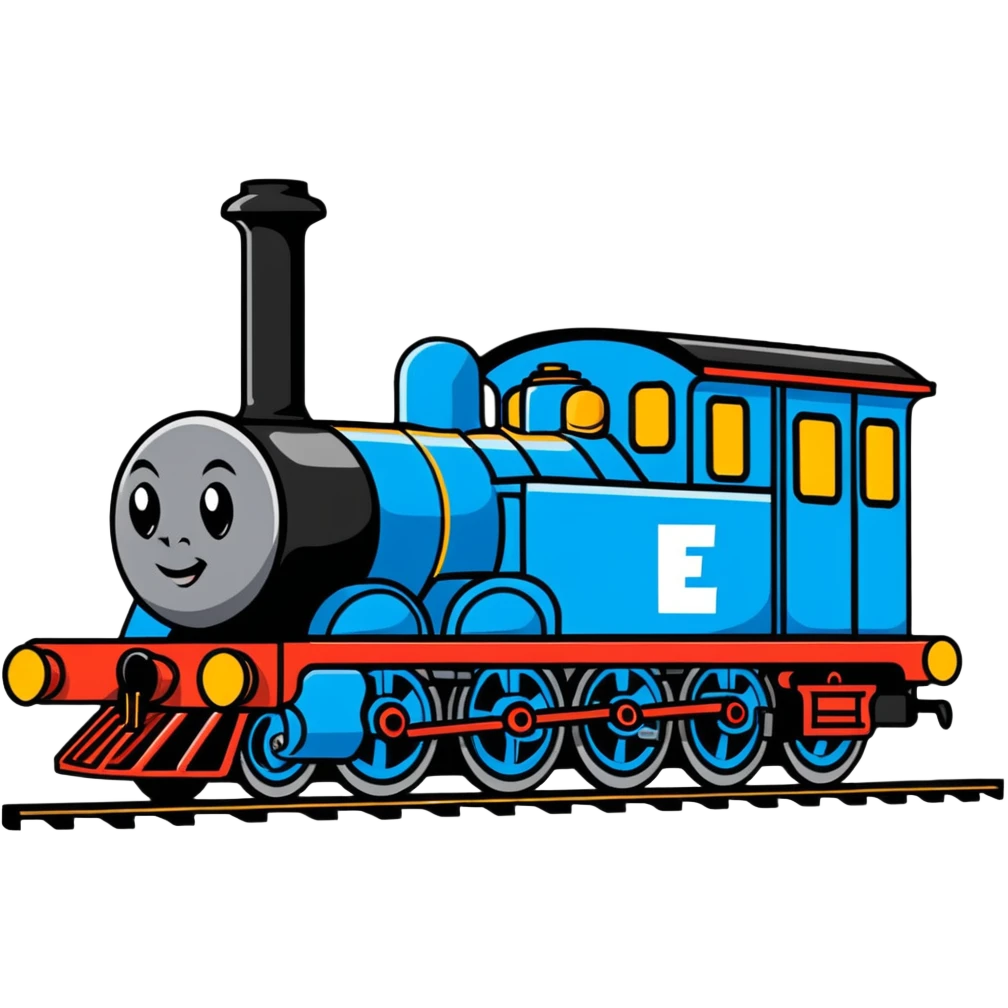 blue tank engine train locomotive emoji
