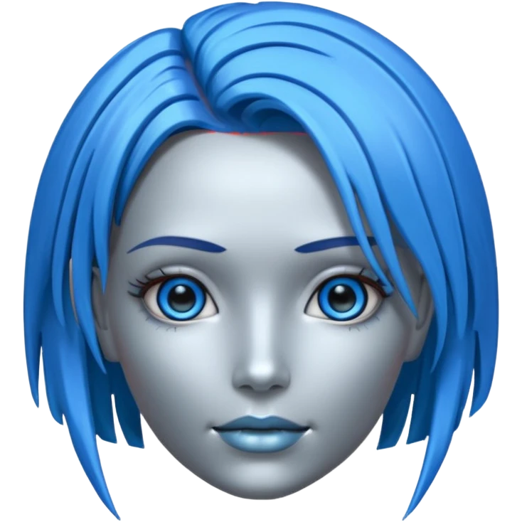 female different hair color metalic robot face like 3rd picture of the last one emoji