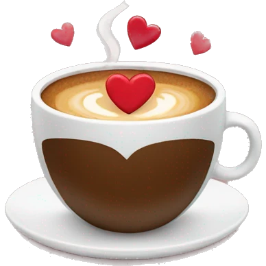 Coffee with hearts emoji