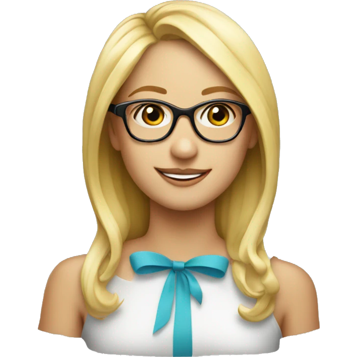 pretty blonde girl with glasses and  birthday hat emoji