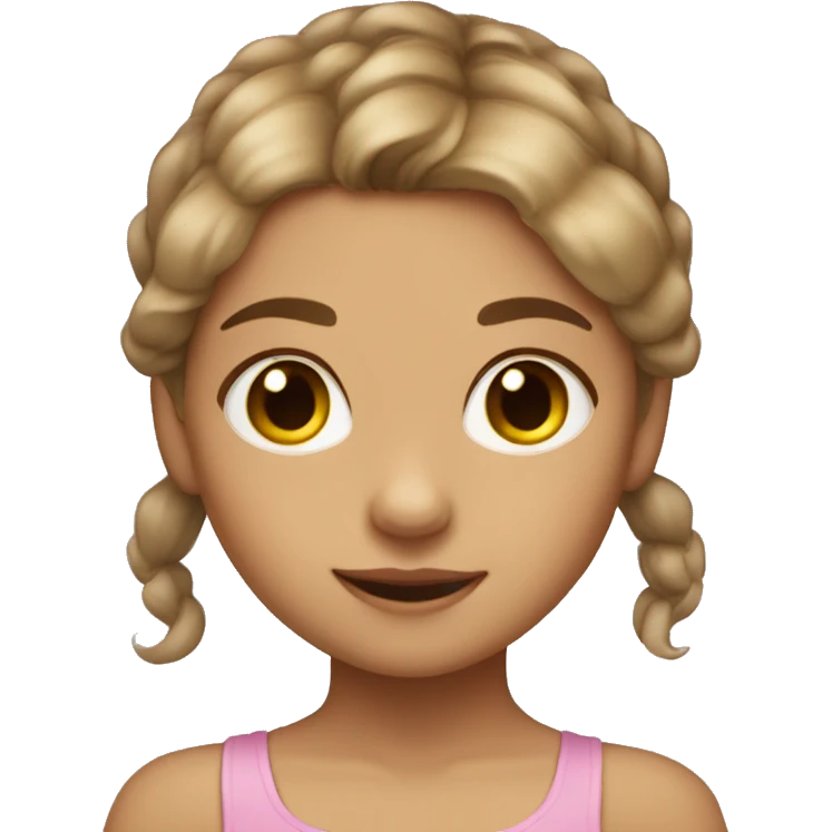 Little girl with ligth Brown hair tan skin balerrina emoji