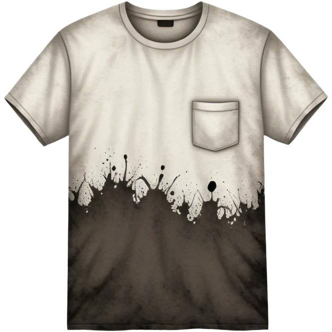 A white T-shirt heavily stained with black dirt and grime. The fabric is covered in dark smudges, making it look extremely dirty and worn out emoji