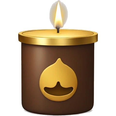 Candle I brown jar with gold lid emoji