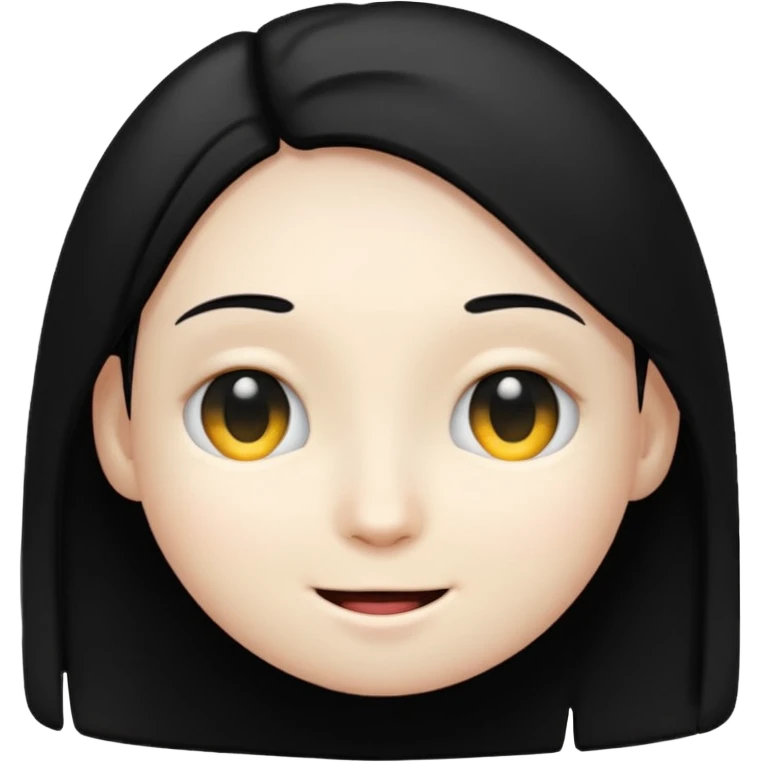 Emoji with black hair covering an eye emoji
