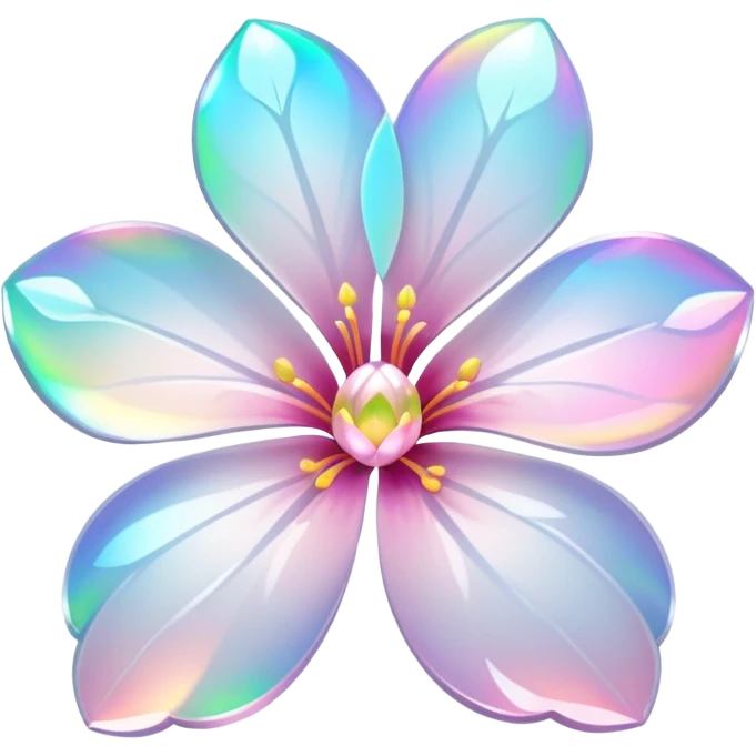 white sakura with a holographic effect emoji