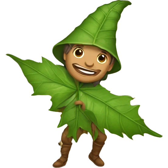Duende arriba de una hoja emoji