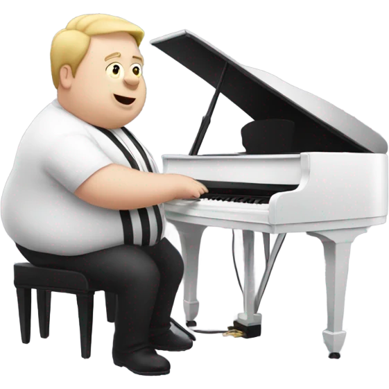 Fat white man playing piano emoji
