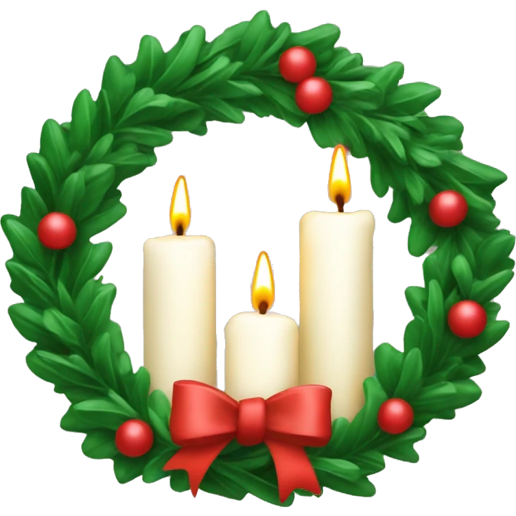 3 candle with christmas wreath emoji