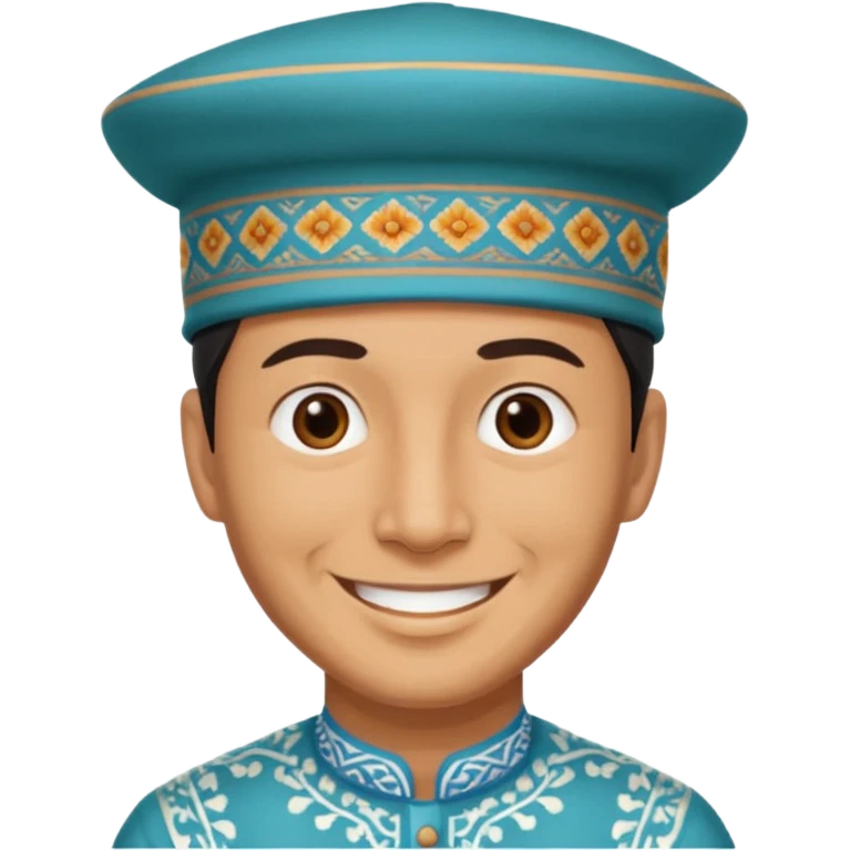 Uzbek man in Uzbek hat emoji