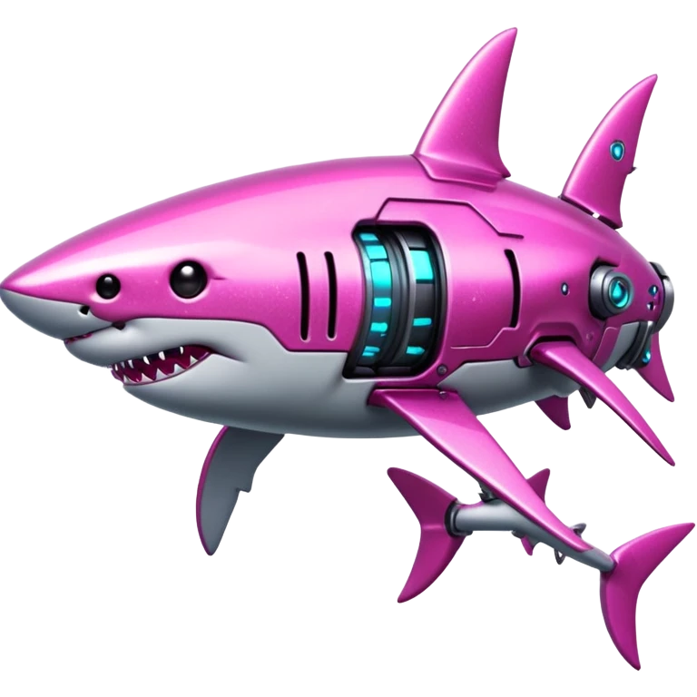 glitter mech shark pink cyberpunk emoji
