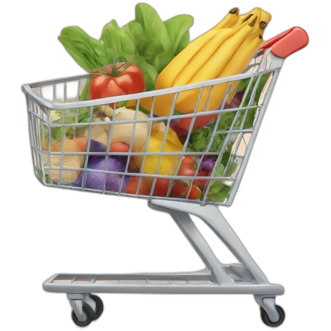 supermarket trolley with food emoji