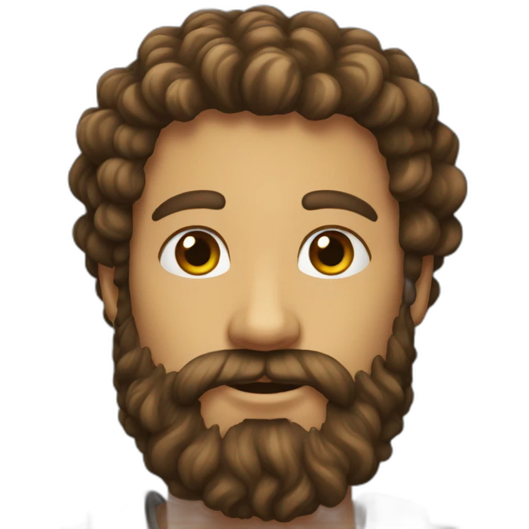 Curly-man-long-beard emoji