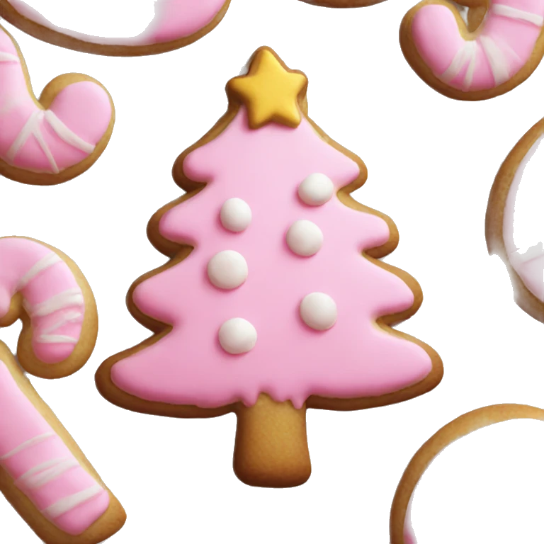 christmas tree cookie pink emoji