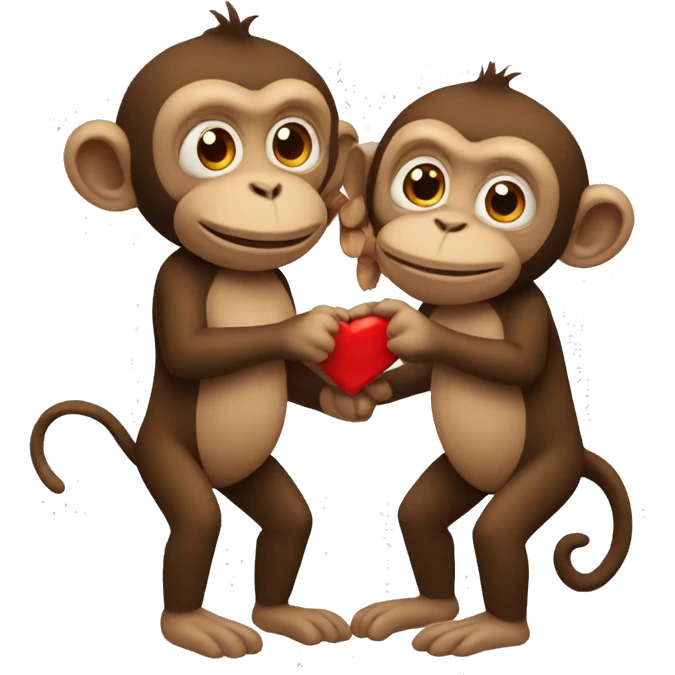 two monkeys in love emoji