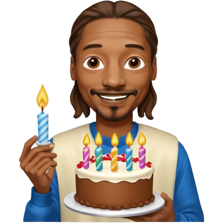 snopp dogg holding birthday cake emoji