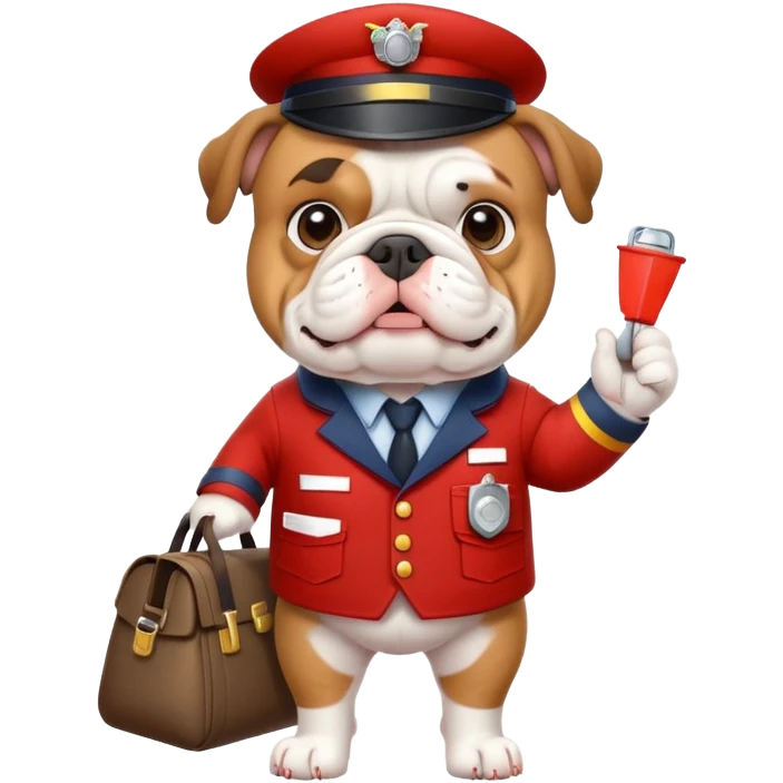 English bulldog dressed as a postman emoji