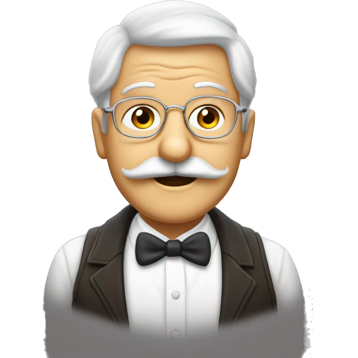 Anciano pelo blanco con bigotes con actitud ganadora abrazado a chicas jóvenes  emoji