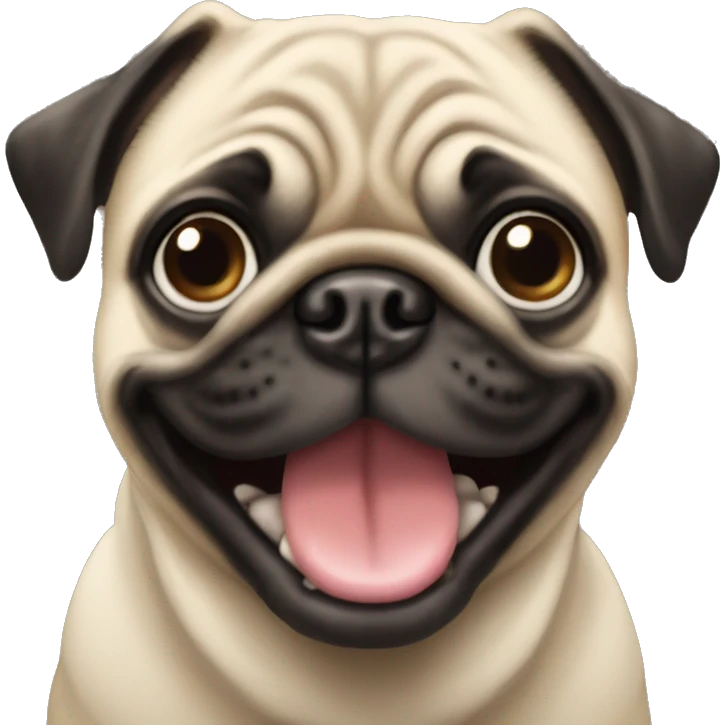 Pug smiling emoji