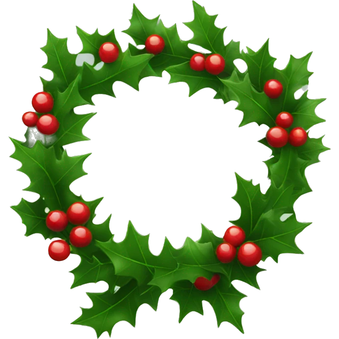 Wreath of Xmas holly emoji