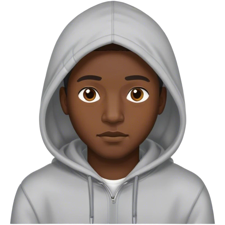 Black man wearing a hoodie emoji