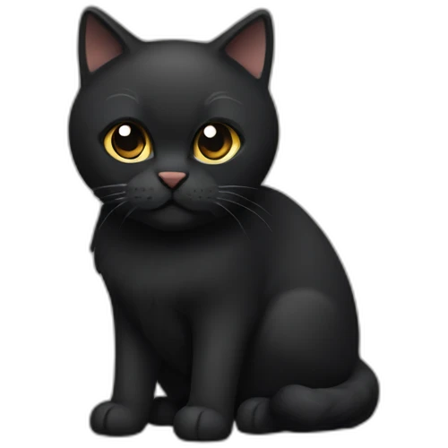 thick black scottish straight cat emoji