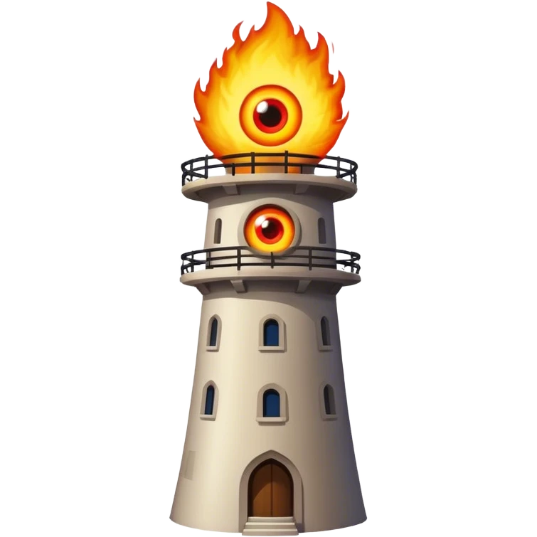 Tower with fireball eye on top emoji