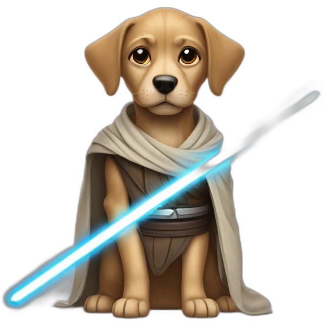 jedi dog with a light saber emoji