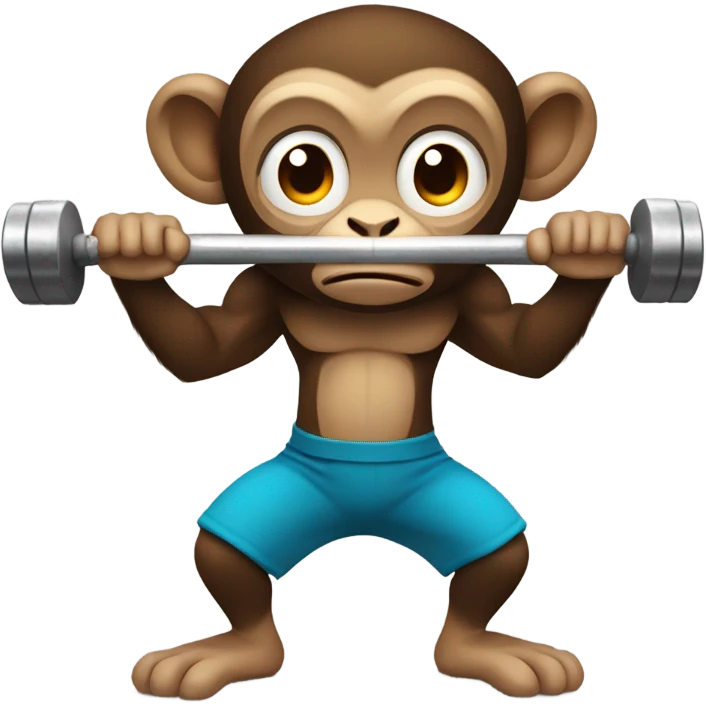 Monkey lifting weights emoji