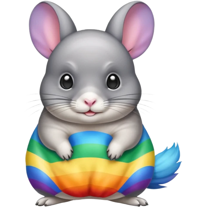 rainbow colored chinchilla emoji