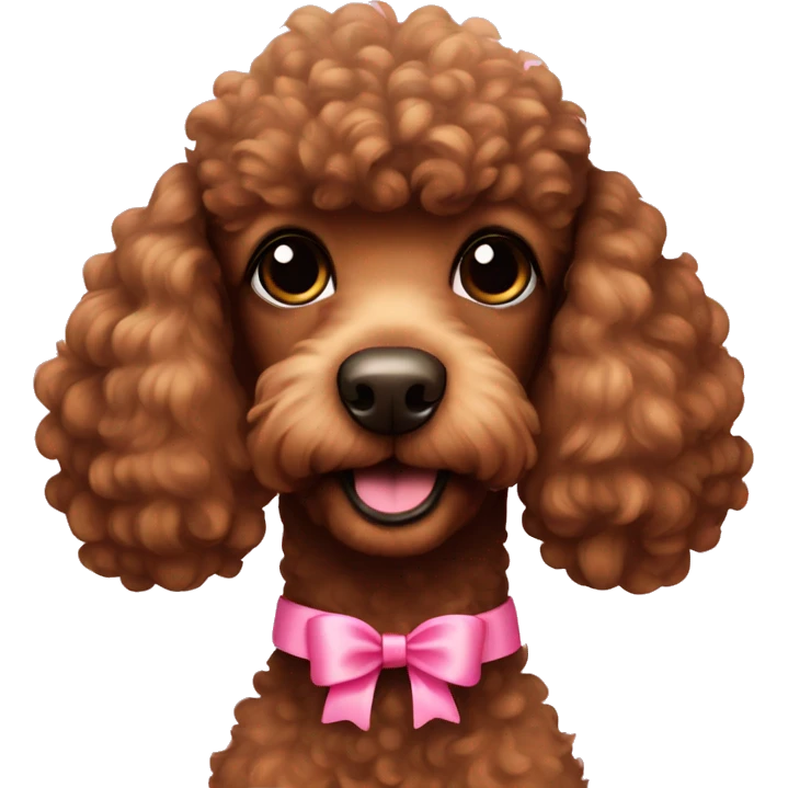brown poodle with pink bow  emoji