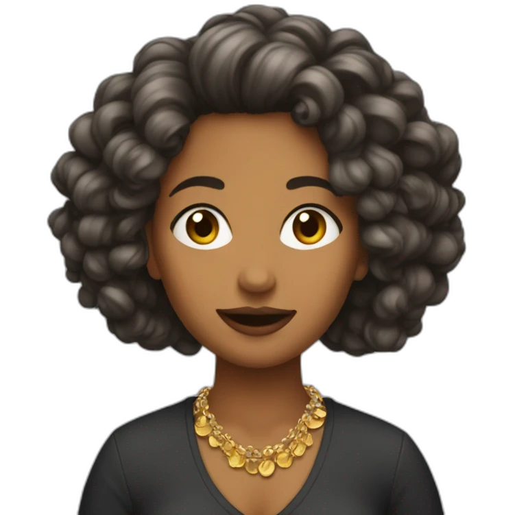Femme qui se fait des boucles emoji