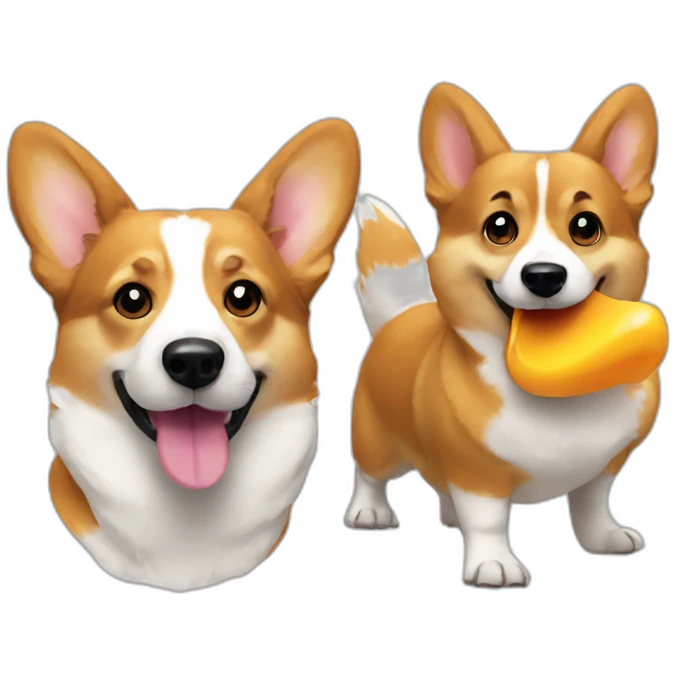 corgi and a duck emoji