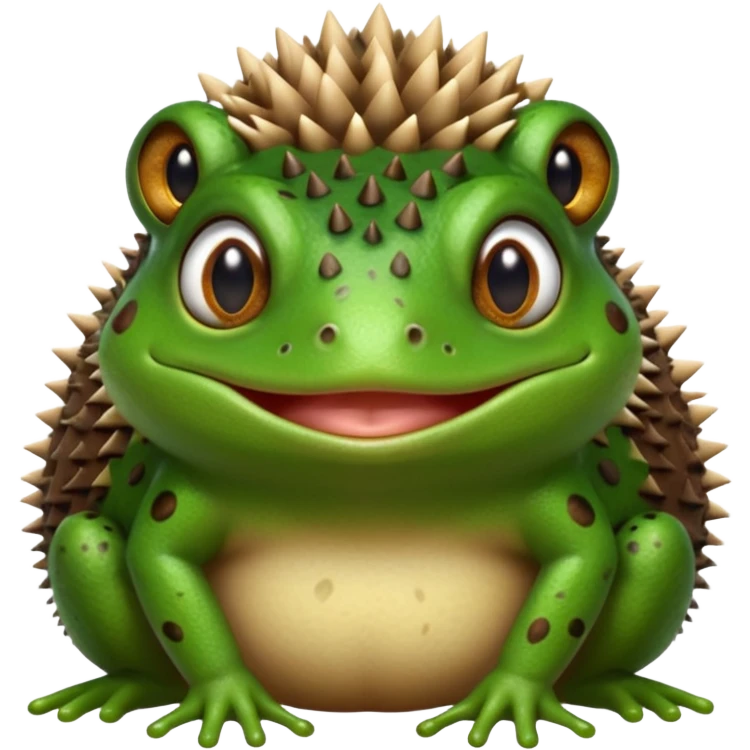Frog with pet hedgehog  emoji
