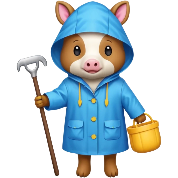 Raincoat Farm Animals emoji