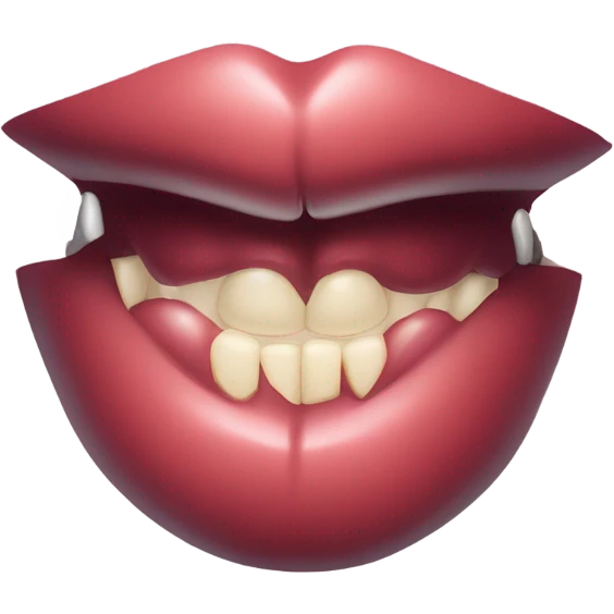 Lips with fang teeth emoji