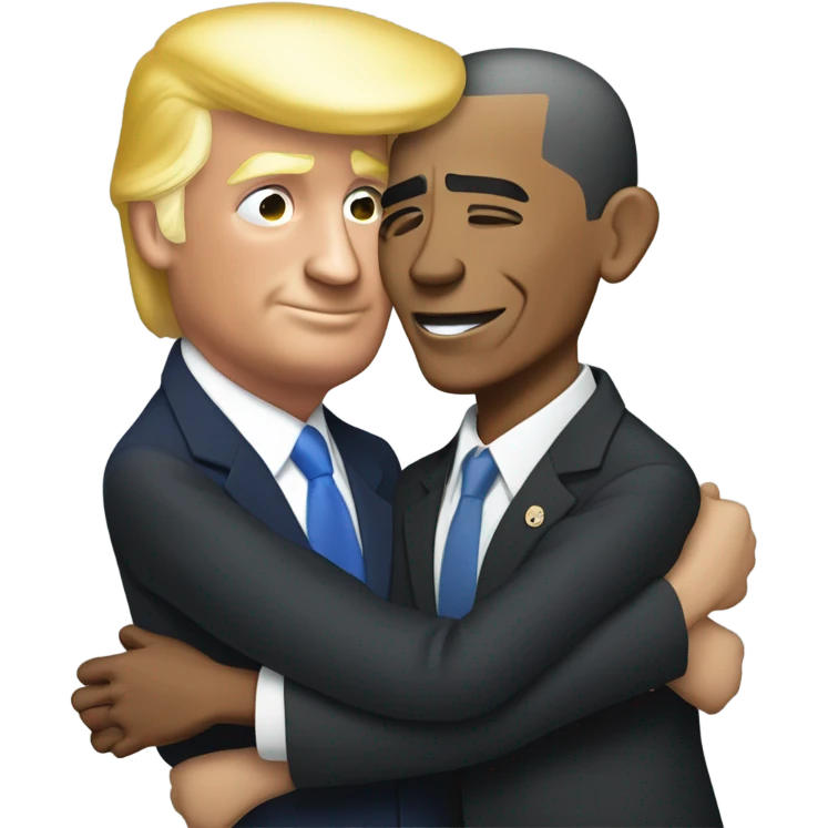 Trump hugging Obama emoji