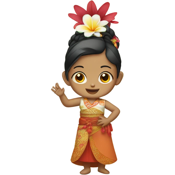 girl dressed in traditional Balinese clothing and prying  emoji