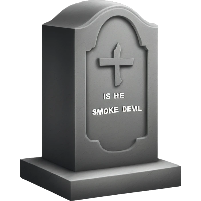 gravestone that says here lies SmokeDevil emoji